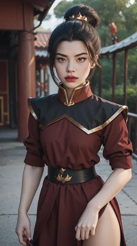 (azula), facing viewer, cowboy shot, eyeshadow, thin lips, sexy