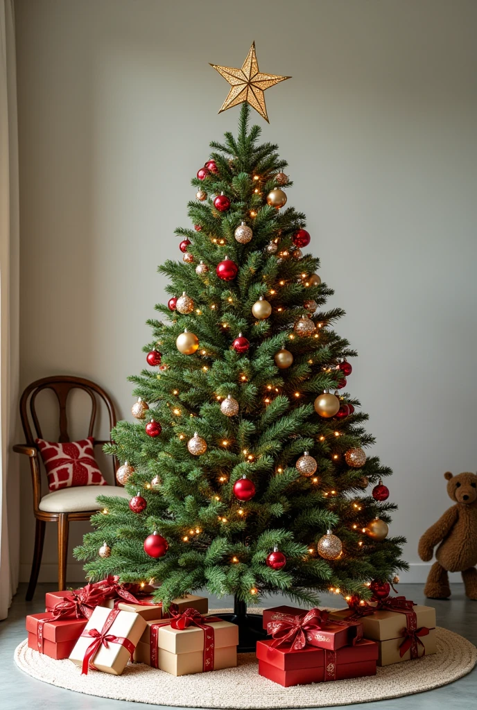 Professional and commercial food photography. Christmas tree. Hyper-realistic. Shot on a Nikon D850, ISO 64, f/22 to capture details