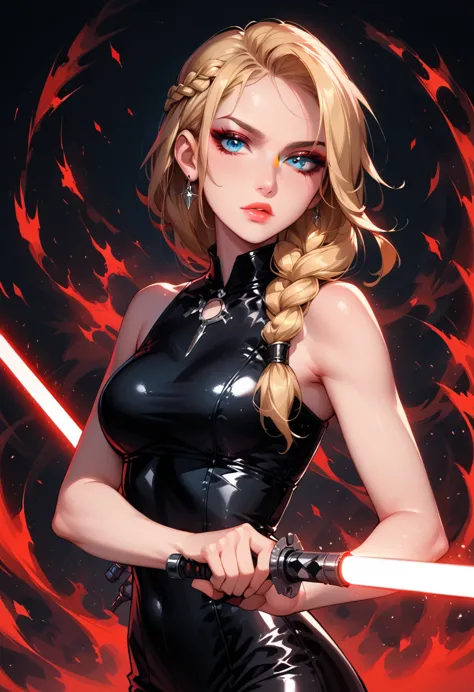 dark fantasy art of score_9, score_8_up, score_7_up, rating_questionable, fantasy, lighting, epicphoto 1girl, solo, sith lord (a...