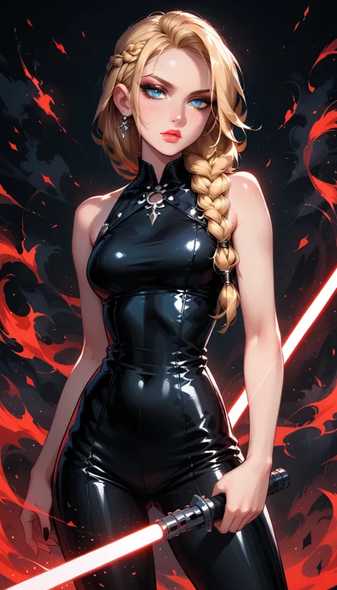 dark fantasy art of score_9, score_8_up, score_7_up, rating_questionable, fantasy, lighting, epicphoto 1girl, solo, sith lord (a...