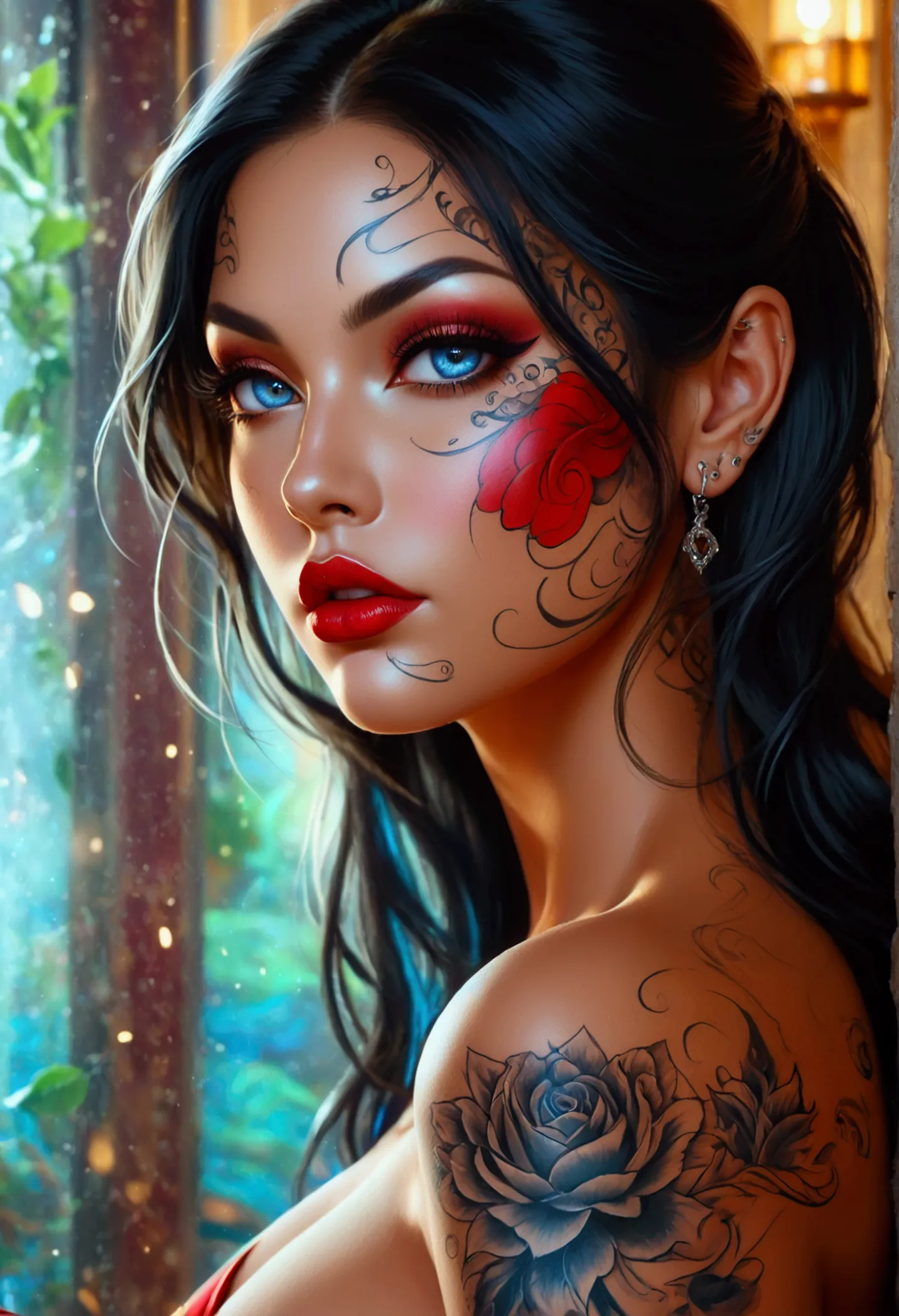 beautiful digital artwork, beautiful digital art, detailed beautiful face, 8k high quality oled detailed art, very beautiful dig...