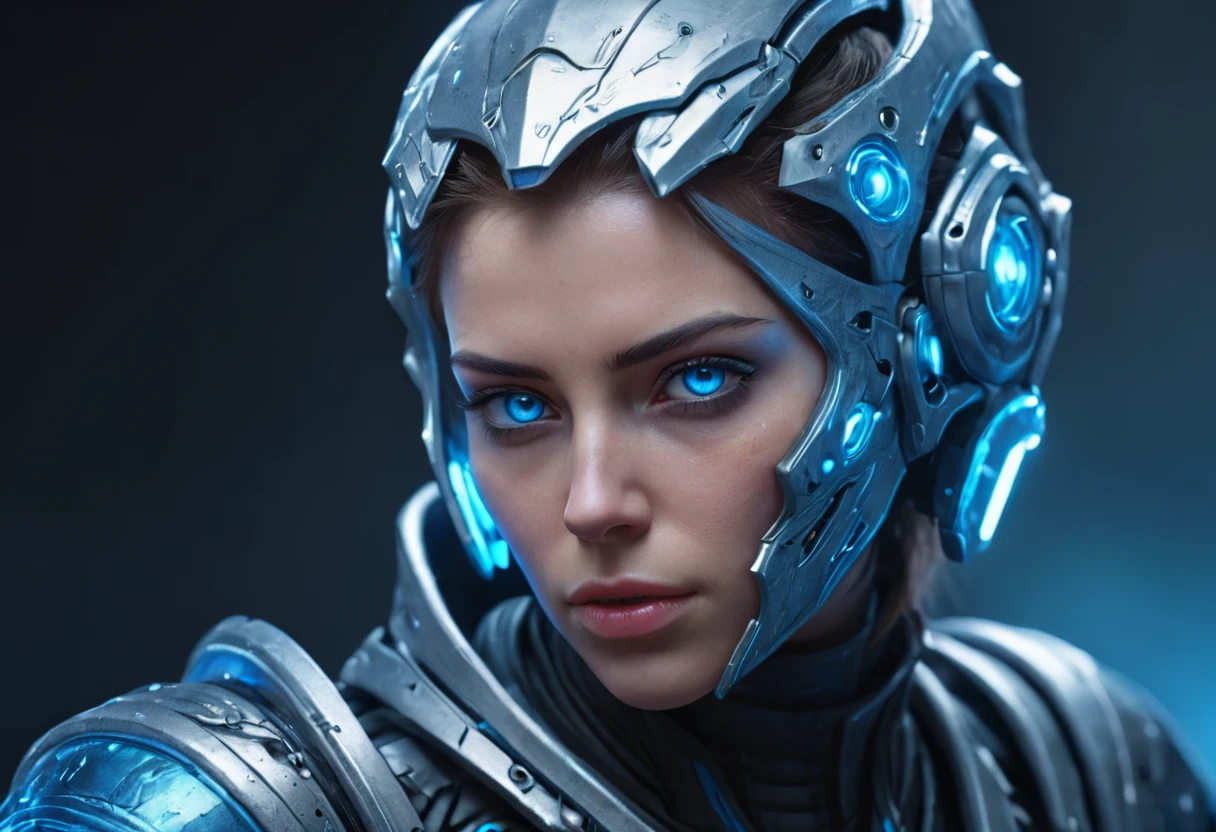 FACE WOMAN powerful armor, sharp look,
Frost, Calls, perfect details, (Best Quality, 4k,
High resolution, masterpiece:1.2), ultra detailed,
realist:
1.37, HDR, studio lighting, vivid colors, (cyberpunk,
Futuristic) style, lcy Blue Color Scheme, dynamic
lighting. MOD ULTRA FACE 8k laser eyes