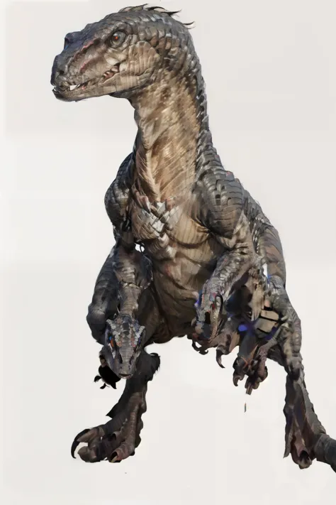 RPG , gerar com white background, png, white background, generate with whole body, a velociraptor dinosaur, without any trace of human Just like a real dinosaur