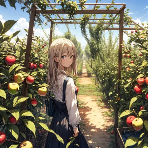 she leaves the house because she wants to see her right's fruit farm, and she finds a worm in her apple's fruit farm, her right'...