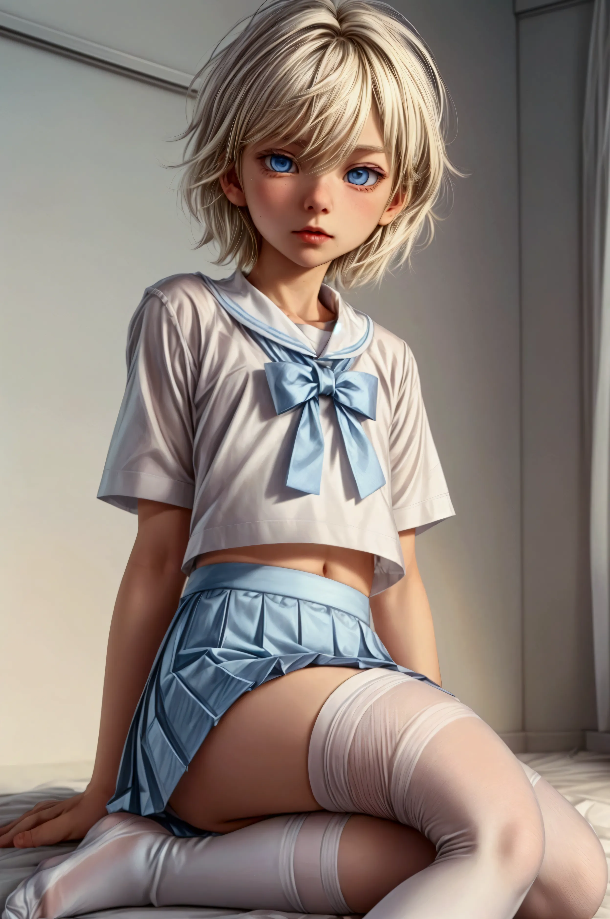 anime style, highres, masterpiece, best quality at best, best quality, hight quality, hight detailed, 1boy, (little boy), blonde...