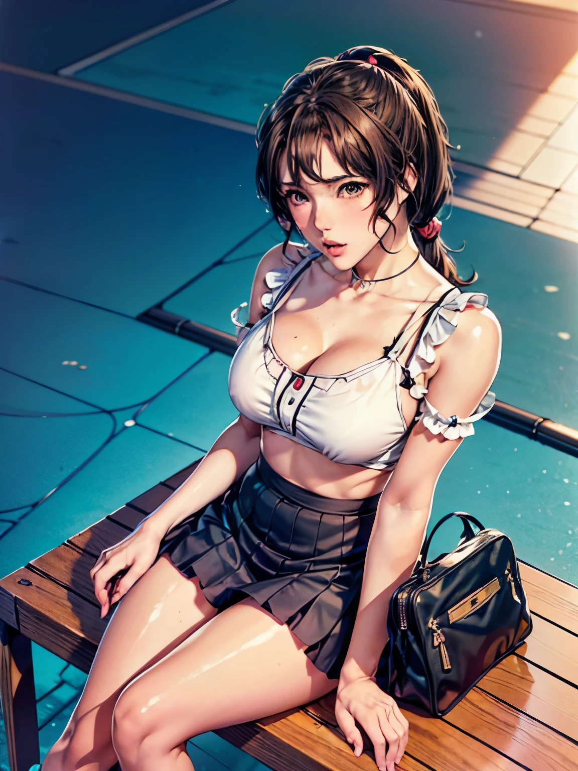 Anime Girls sitting on a bench with a cup of coffee, cute Anime Girls, Anime-style illustrations, Soda themed girl, Beautiful anime school girl, Hyper-realistic high school girl, Anime Girls, young Anime Girls, beautiful Anime Girls, Anime Girls drinks energy drink, Anime Style 4k, Digital anime illustration, retro Anime Girls, Cute girl anime visuals