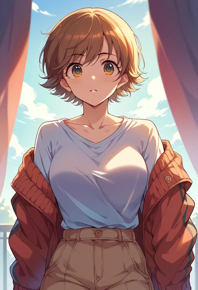 May, big boobs short hair