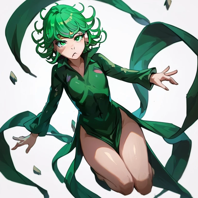 A woman flying, tatsumaki, tatsumaki, tatsumaki, big boobies, dynamic pose, from above, from above, perfection, perfect hands, 