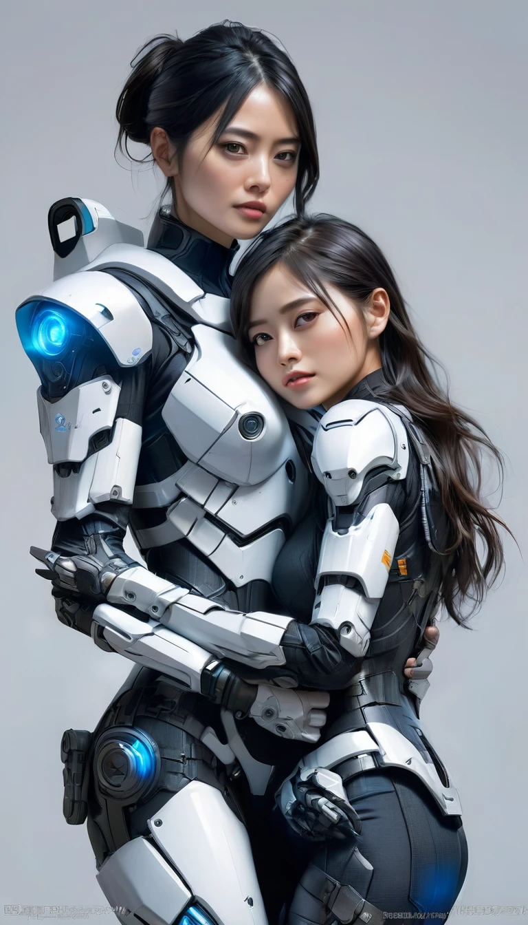 Game of the rule of law, police girl in exoskeleton cybernetic armor, The armor fits and hugs the figure, The girl has a plasma gun in her hands, head to toe perspective, Maximum detail, super quality of detail drawing, 8k