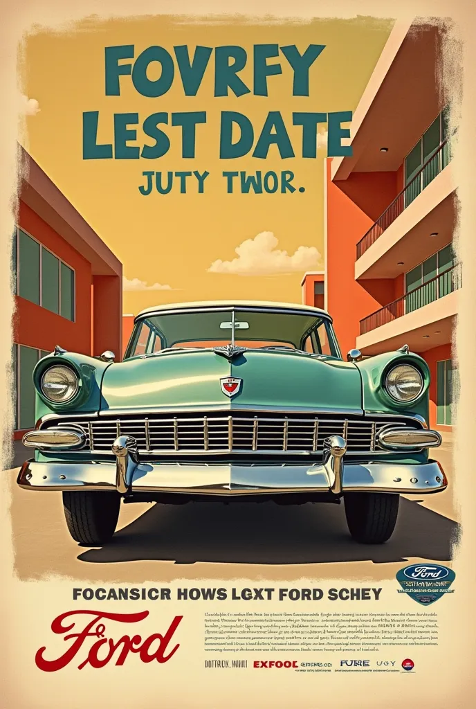 Vintage Ford advertising from the 1950s with a retro touch 