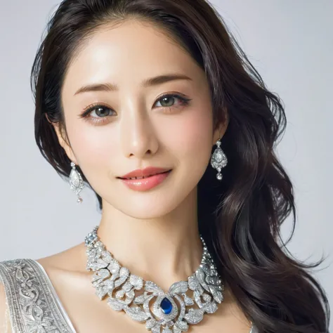 ((highest quality)), ((masterpiece)), (detailed), （perfect face）、the woman is satomi ishihara, a beautiful japanese woman with b...