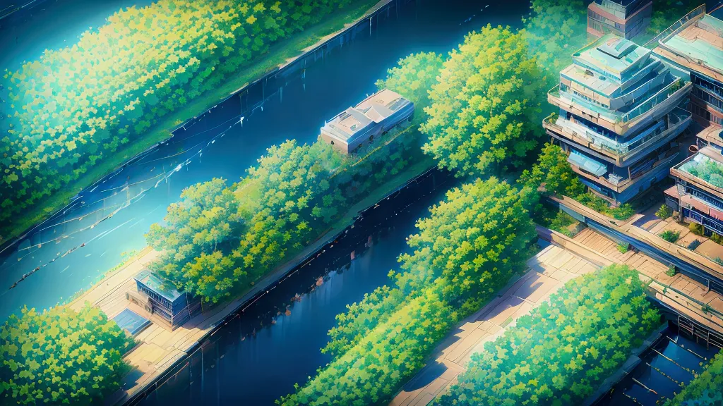 a  watches a train travelling along the tracks near a river, tokyo anime scene, highly detailed digital art in 4k, anime art wal...