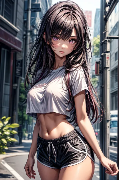 (sketch)), ((watercolor)), ((best quality)), ((masterpiece)), (detailed), 4k image, anime style, beautiful young girl, tanned wh...