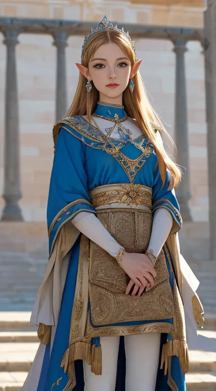 ((work of art)), ((best qualityer)), (detailded), perfect, standing alone, zelda, gorgeous  woman, princesa zelda como reina de ...