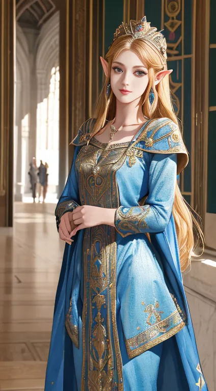 ((work of art)), ((best qualityer)), (detailded), perfect, standing alone, zelda, gorgeous  woman, princesa zelda como reina de ...