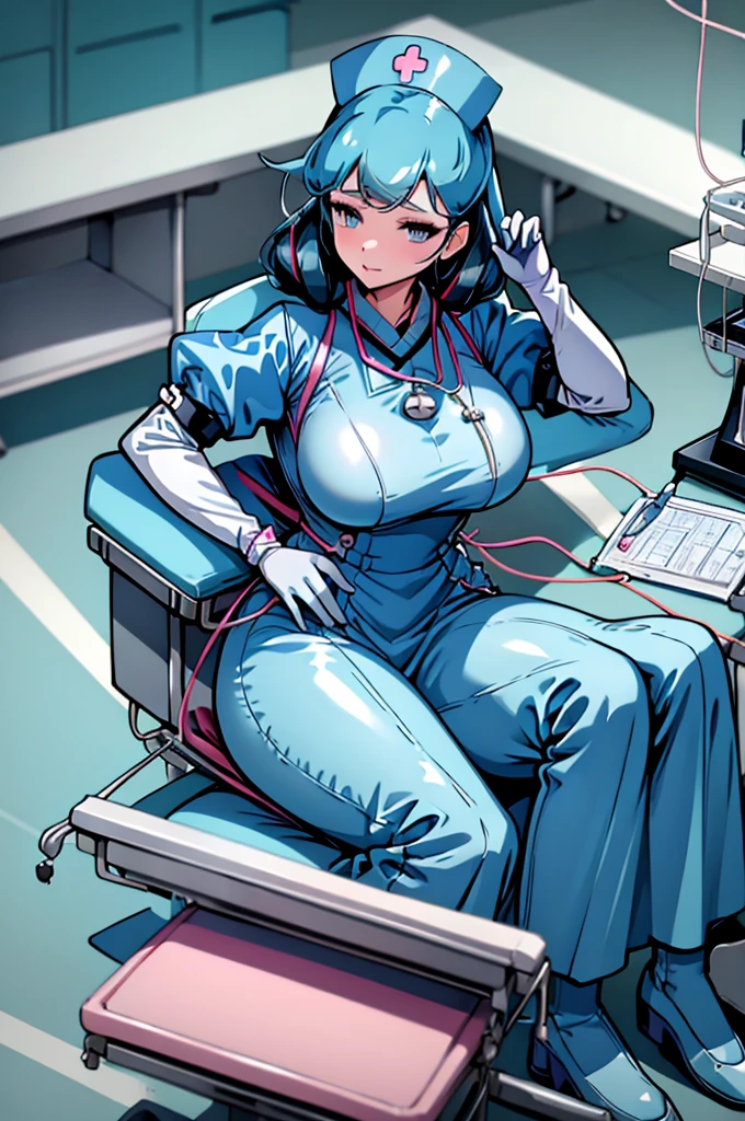 nurse uniform,hospital, latex nurse suit,nurses,busty,elbow gloves,labcoat,black hair woman,pink eyes , gigantic ,medical instruments,asian nurse,two nurses,speculum,examination room,oversize ,big ass ,strap on, lay on table ,legs spreaded,giving birth,gyno chair , dentist,Milf,latex,blue uniform,oversize breasts,diaper