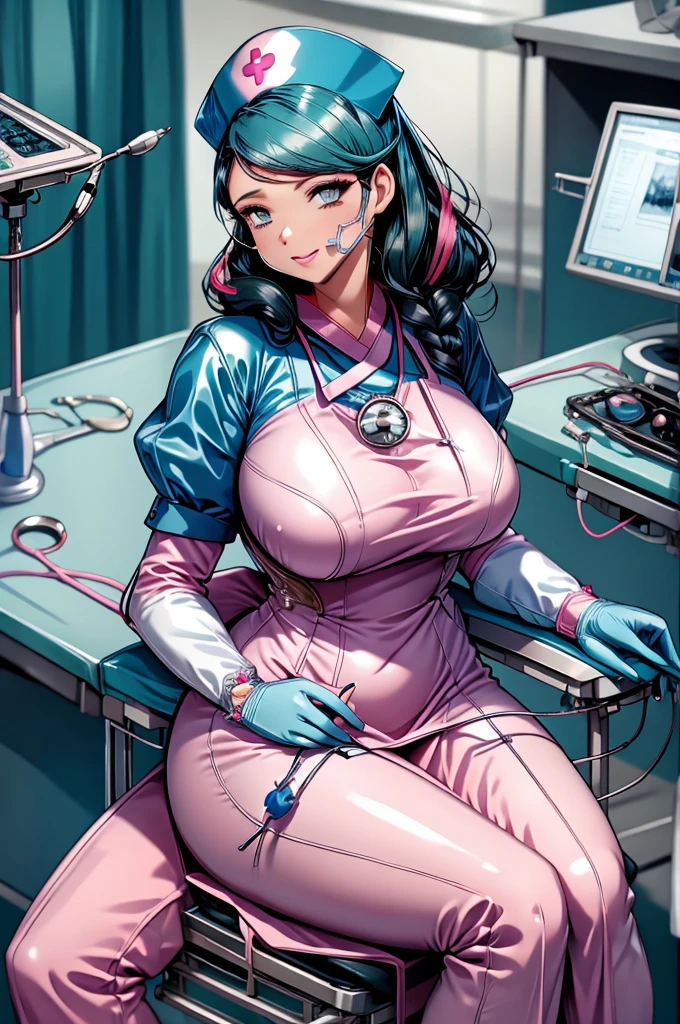 nurse uniform,hospital, latex nurse suit,nurses,busty,elbow gloves,labcoat,black hair woman,pink eyes , gigantic ,medical instruments,asian nurse,two nurses,speculum,examination room,oversize ,big ass ,strap on, lay on table ,legs spreaded,giving birth,gyno chair , dentist,Milf,latex,blue uniform,oversize breasts,diaper