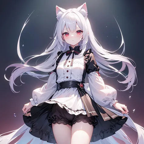 ((masterpiece, highest quality, highly detailed cg, unity 8k wallpaper,)), one woman, darkness、 maid clothes with short skirts、i...