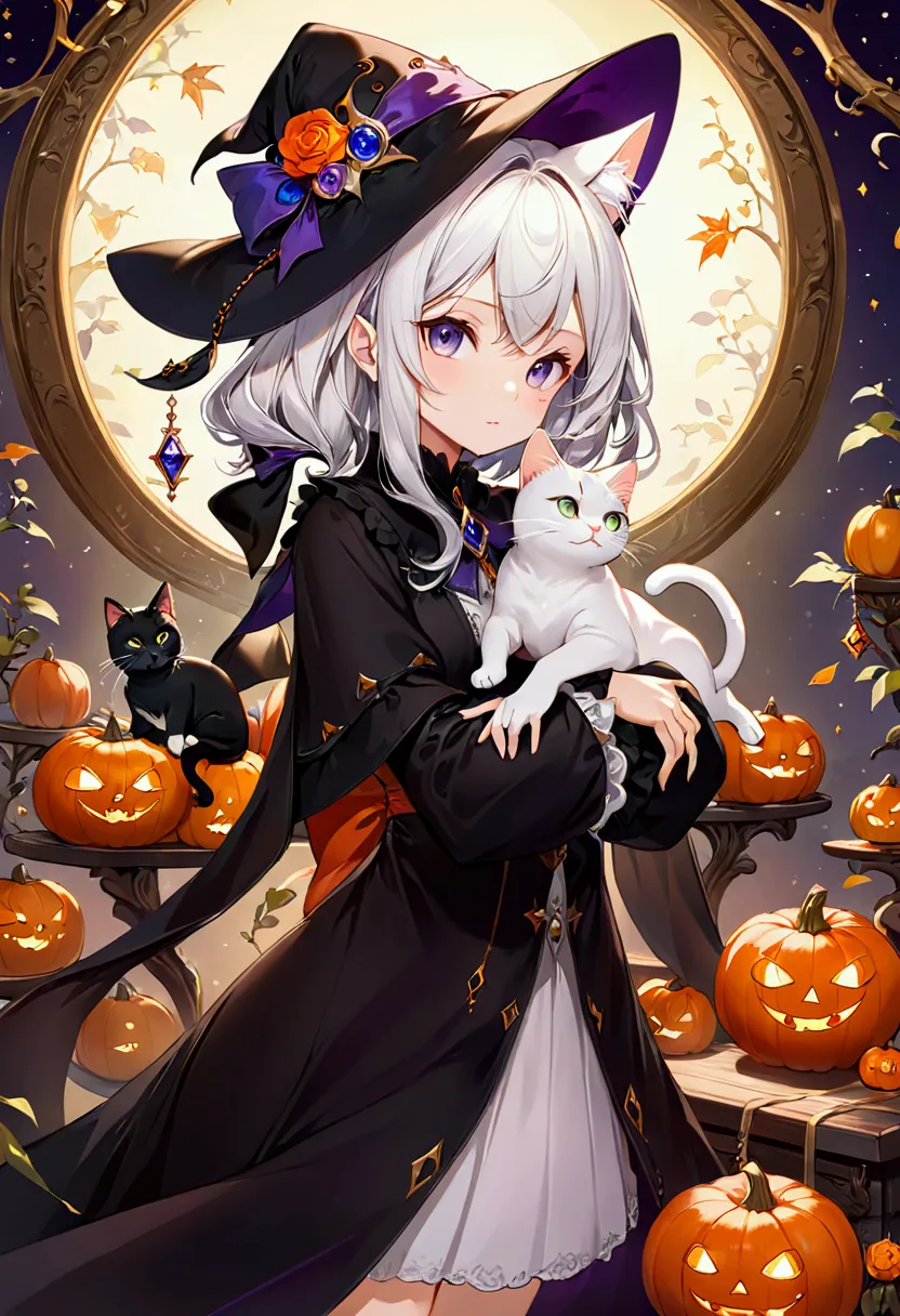 witch&#39;s familiar cat、masterpiece、最high quality、high quality、high resolution、16k、born、超high resolution、超detailedな、detailed、ve...