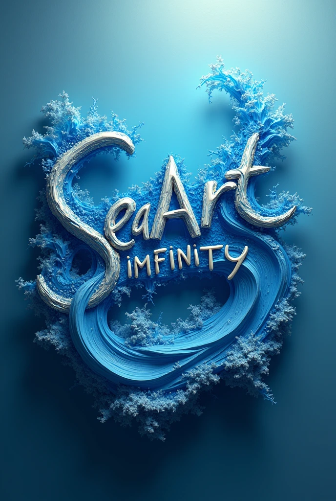 Generate me a Wild 3D Logo" that says "Seaart Infinity"