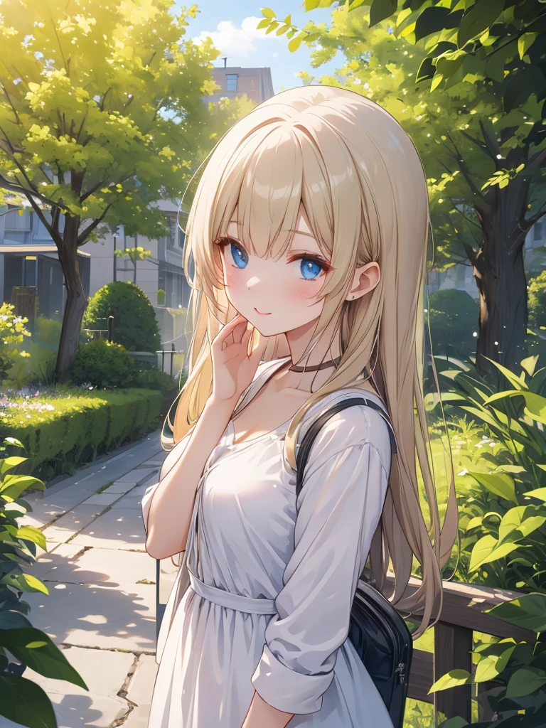 Masterpiece, 8k, Highest quality, Depth of subject, Beautiful high school girl, A gentle gaze, Relaxed atmosphere, Your smile is cute, Cat, Japanese cityscape, Back Alley, Beautiful depiction