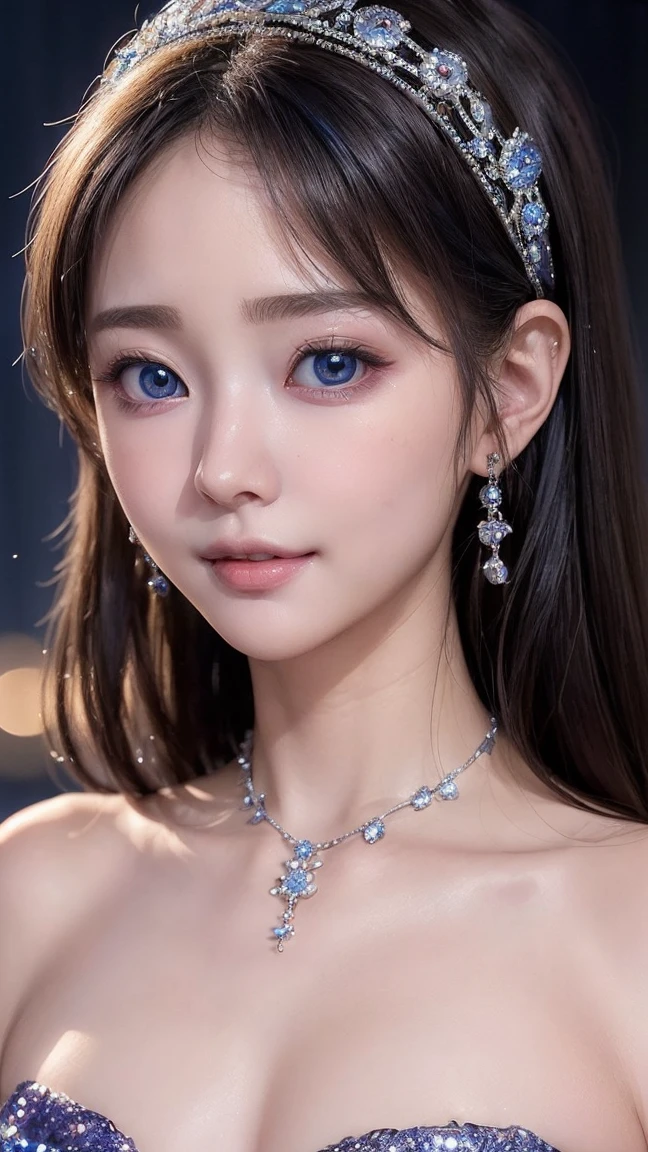 (4K quality:1.3),(Best Quality:1.5),(Whitening:1.4),(Beautiful Skin:1.4),(10th Generation:1.5),(Baby Face:1.5),(Ultimate beauty:1.5),(Estrus:1.5),(Arisa Hanyu:1.4),rich,Upper Body,smile,(tits:1.5),(Strapless bejeweled dress with a plunging neckline:1.3),(jewelry),(Super Celebrity),(Supermodel),(Tight waist:1.4),(Night viewの良いホテル:1.1),(luxury:1.2),(Arisa Hanyu:1.5),(anorexia:1.4),(Night view:1.3),(Face close-up:1.2),Catchlight,(Child&#39;s face),(smile:1.1),(Light blue hair:1.3),(Half Up Hair:1.3),(Bright Blue Eyes:1.4),(2D cuteness:1.5),(Cute Makeup),Beautiful fingertips,(Transparent white skin),(albino),(Light hits the subject:1.3),Best Shot