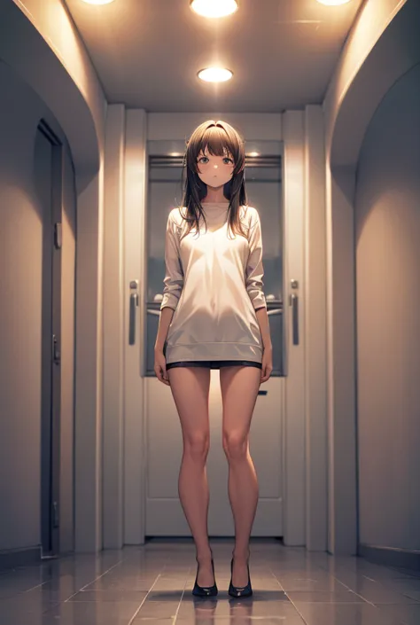 full body, girl starring at the ceiling