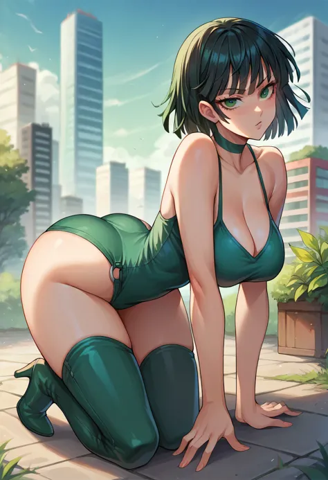 score_9, score_8_up, score_7_up, source_anime,
fubuki, fubuki, black hair, green eyes, short hair,
outdoors, cityscape,
looking ...