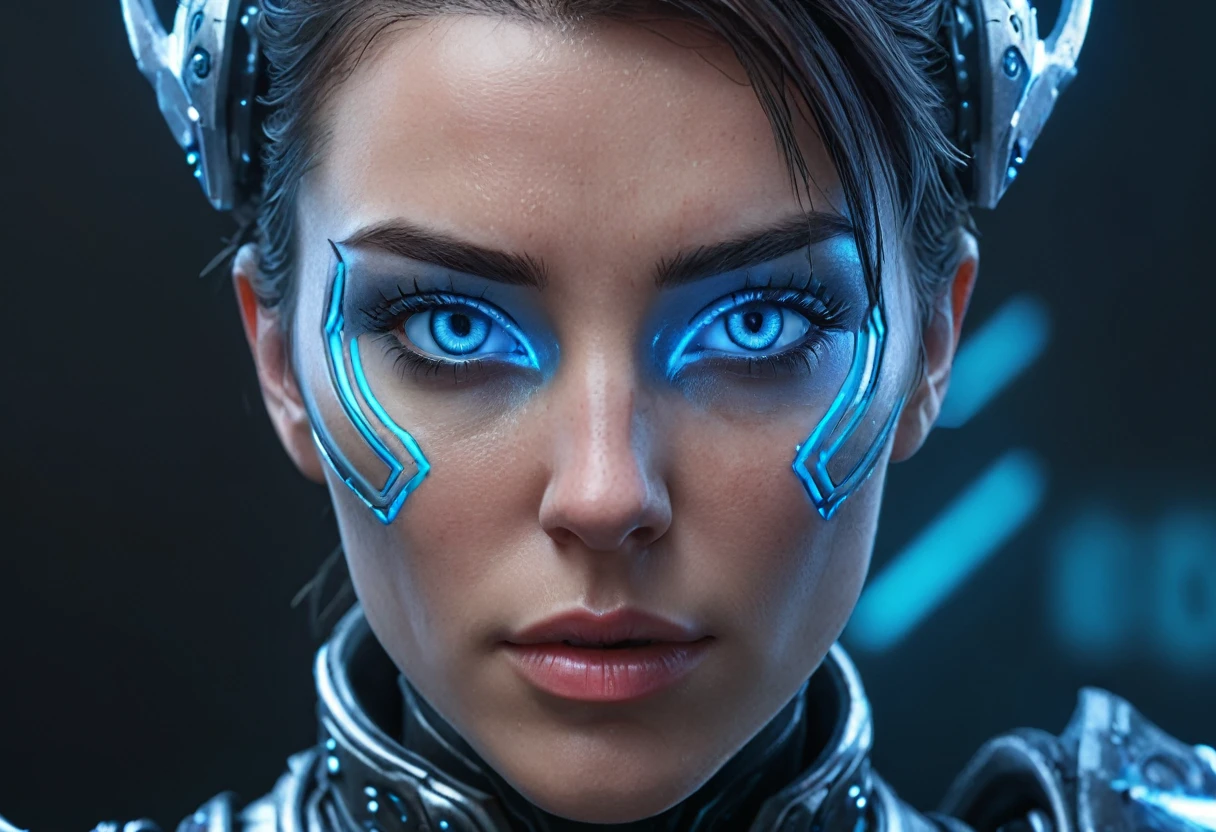 FACE WOMAN powerful armor, sharp look,
Frost, Calls, perfect details, (Best Quality, 4k,
High resolution, masterpiece:1.2), ultra detailed,
realist:
1.37, HDR, studio lighting, vivid colors, (cyberpunk,
Futuristic) style, lcy Blue Color Scheme, dynamic
lighting. MOD ULTRA FACE 8k laser eyes