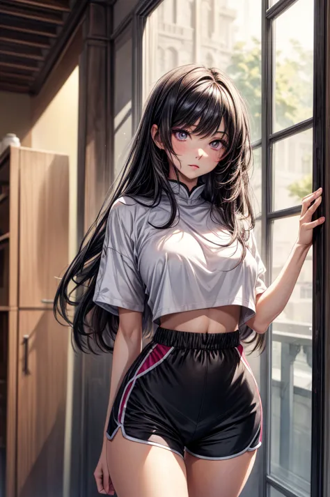 (sketch)), ((watercolor)), ((best quality)), ((masterpiece)), (detailed), 4k image, anime style, beautiful young girl, tanned wh...