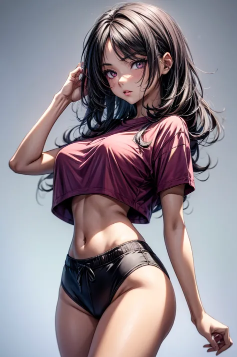 (sketch)), ((watercolor)), ((best quality)), ((masterpiece)), (detailed), 4k image, anime style, beautiful young girl, tanned wh...