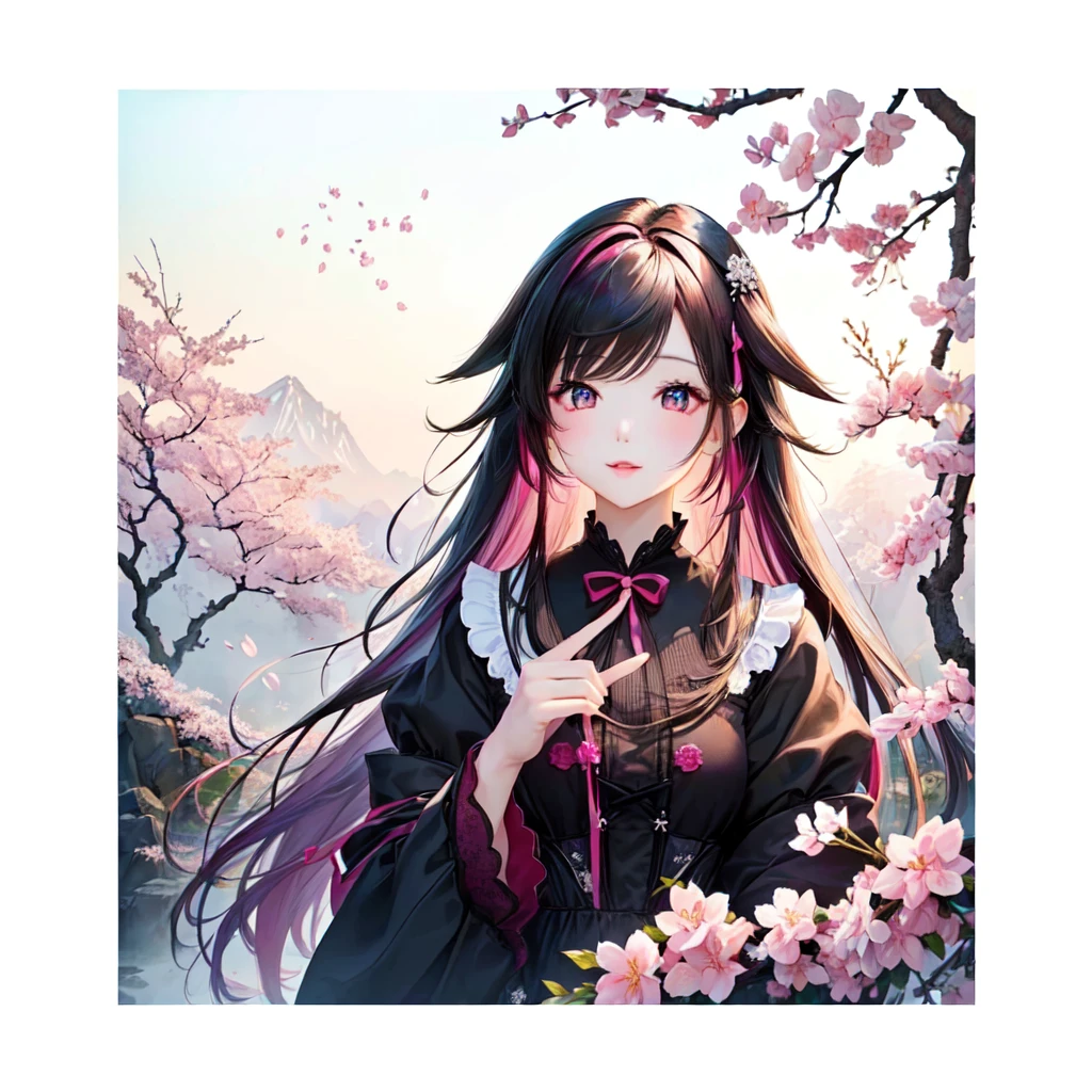 Inspired by the colors of cherry blossoms、cute、Gothic Clothing,Very pretty and beautiful eyes、High resolution, Accurate, 最high quality, number々Awards, High resolutionモデル, high quality, Very detailed, 超High resolution,Bright colors、cute 、絵本Very detailedな美しい瞳, 