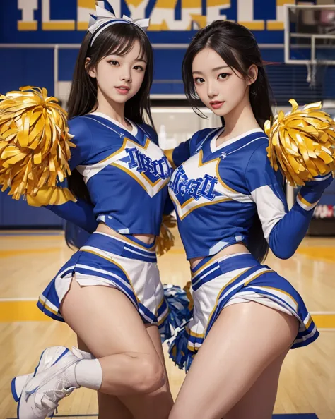 ((cheerleader:1.5)), ((skin-tight long-sleeve leotard)), , ((erotic and cute japanese girls:1.3)), expressions of sexual pleasur...