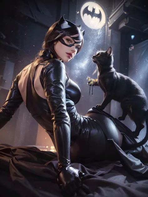 batman catwoman and catwoman by the dark knight, catwoman, cat woman, artgerm greg rutkowski _ greg, chris moore. artgerm, artge...