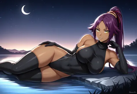 score_9, score_8_up, score_7_up, masterpiece, high quality, break
yotuichi, yoruichi, thighhighs, gloves, bare shoulders, yellow...