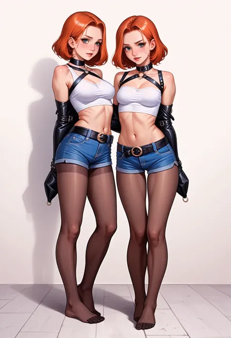 ((full body photo, standing, feet on the ground))  ,twins, masterpiece,best quality,offcial art,extremely detailed cg unity 8k w...