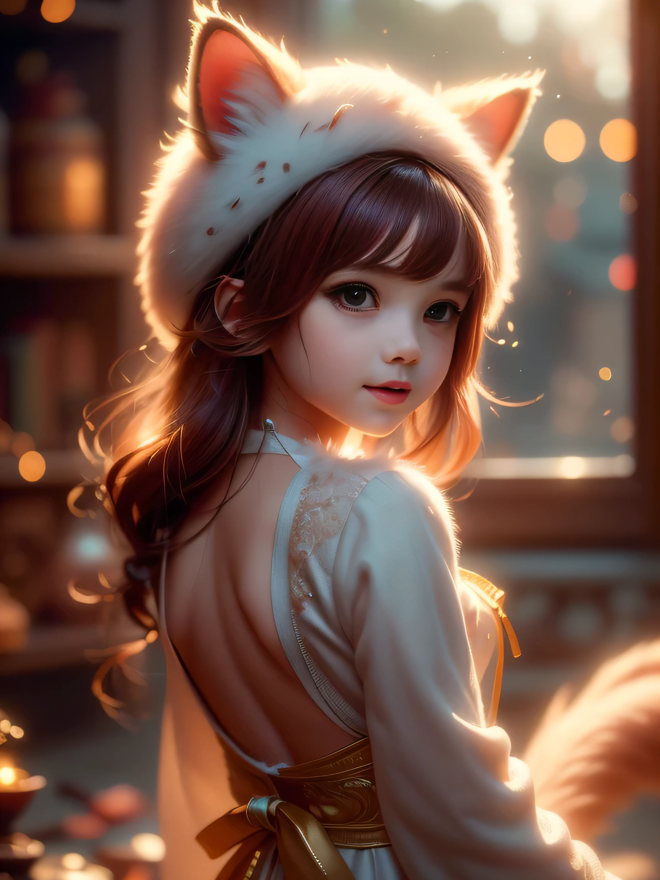 (Best Quality, Super Detailed, masterpiece, representative work, official art, professional, super high detail, 8k:1.3) Cute girl face wearing cat ear hat, girl dressed as furry, Vivid colors, Red hair, Innocent expressions, Playful features, Natural lighting, Soft background, Photorealistic, Shining eyes, Sharp focus, Glowing skin, Sweet and mischievous look, Hint of mischief, Dreamy atmosphere, Delicate details, soft volumetric light, (backlight:1.3), (cinematic:1.2), intricate details, (ArtStation:1.3)