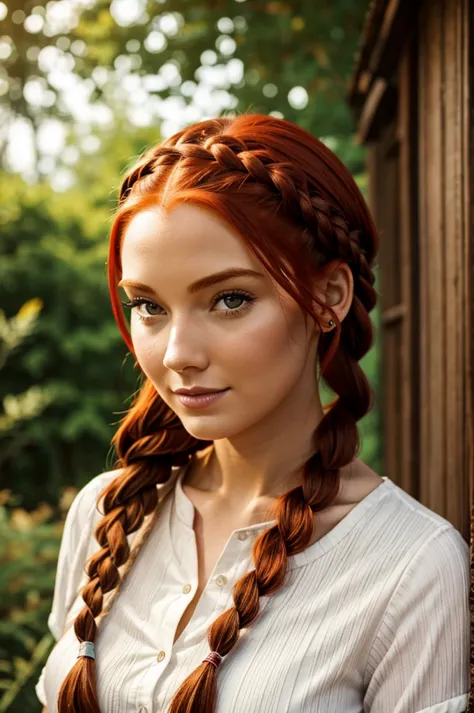 redhaired woman in her 20s with braids