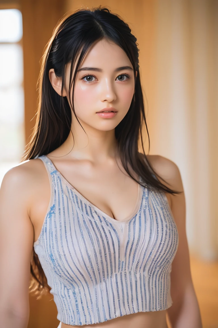 (8k, RAW Photos,Best Quality, High resolution:1.1), (Ultra-realistic:1.4),(Realistic, Realistic:1.3),Japanese Beauty、Rhythmic Gymnastics Club、Rhythmic Gymnastics Uniform、((Upper Body:1.3))