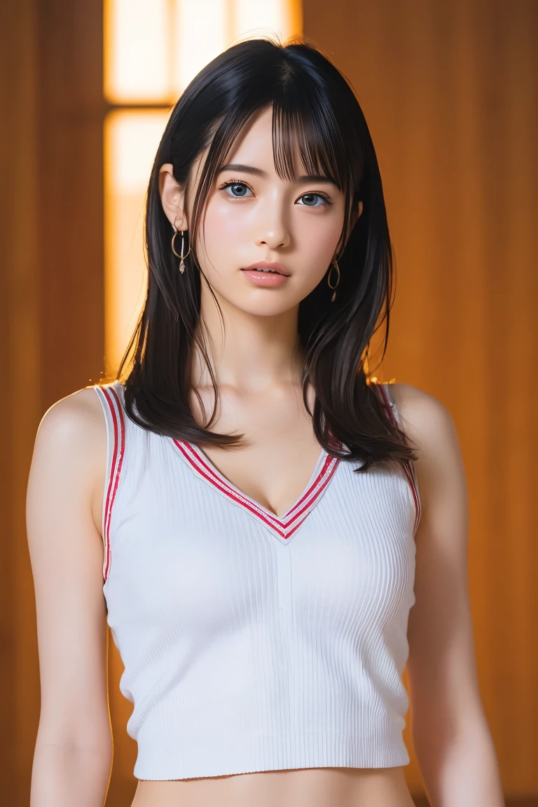 (8k, RAW Photos,Best Quality, High resolution:1.1), (Ultra-realistic:1.4),(Realistic, Realistic:1.3),Japanese Beauty、Rhythmic Gymnastics Club、Rhythmic Gymnastics Uniform、((Upper Body:1.3))