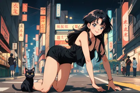 1 retro anime pretty girl, anime atmosphere of the 80s, 80s anime style, retro anime girls, 1980's anime style, retro anime imag...