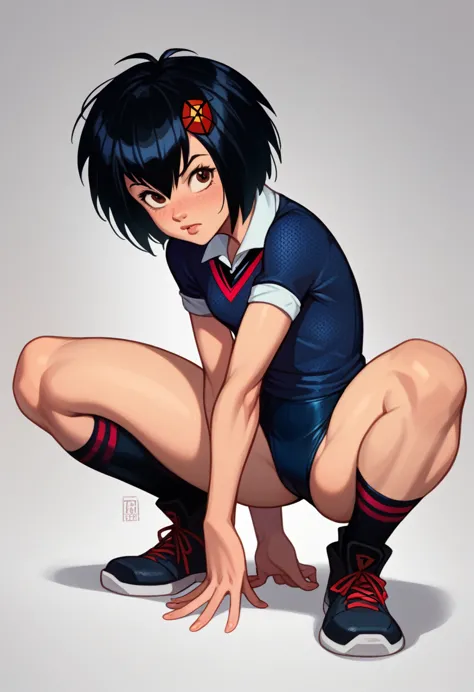 girl   , big hips, squats , spread your legs (peni parker)