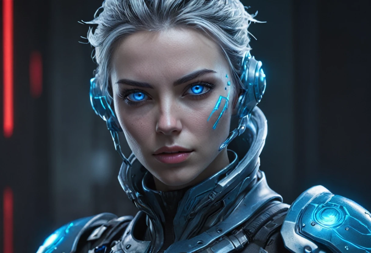 FACE WOMAN powerful armor, sharp look,
Frost, Calls, perfect details, (Best Quality, 4k,
High resolution, masterpiece:1.2), ultra detailed,
realist:
1.37, HDR, studio lighting, vivid colors, (cyberpunk,
Futuristic) style, lcy Blue Color Scheme, dynamic
lighting. MOD ULTRA FACE 8k laser eyes