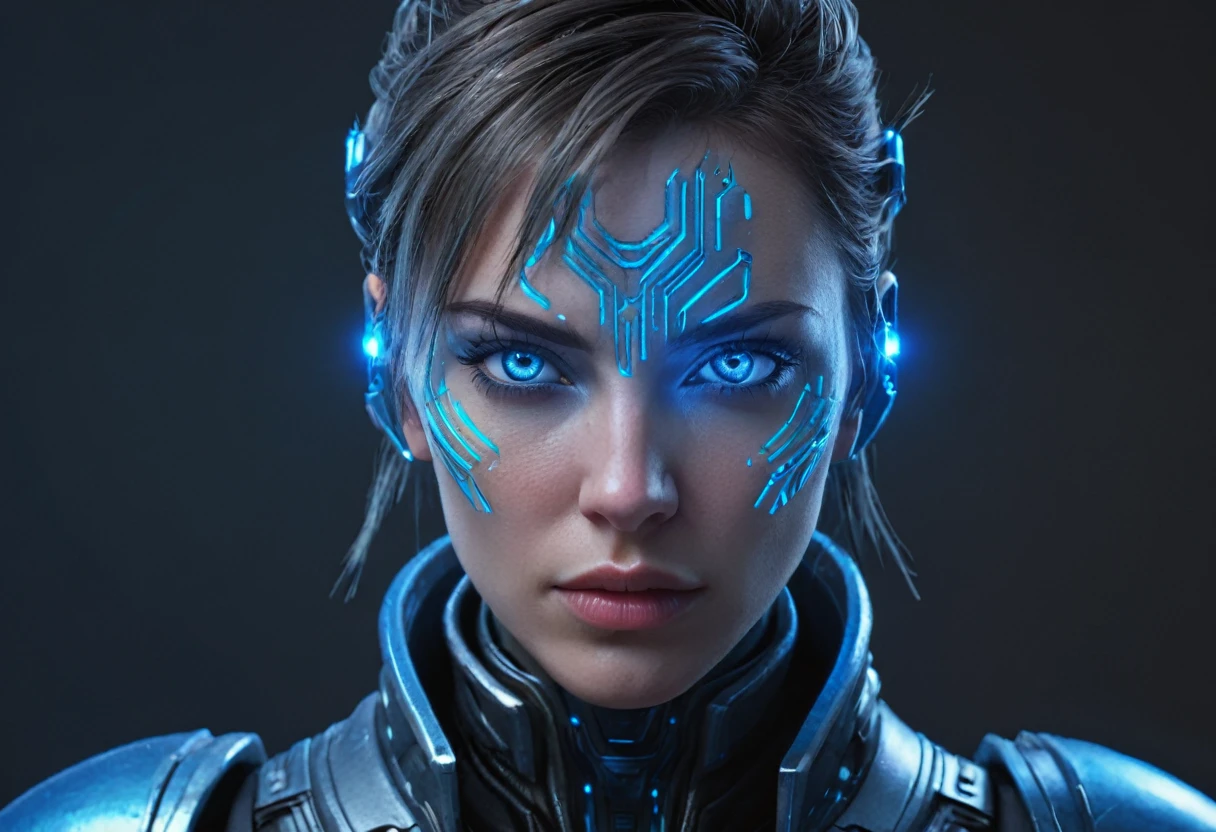 FACE WOMAN powerful armor, sharp look,
Frost, Calls, perfect details, (Best Quality, 4k,
High resolution, masterpiece:1.2), ultra detailed,
realist:
1.37, HDR, studio lighting, vivid colors, (cyberpunk,
Futuristic) style, lcy Blue Color Scheme, dynamic
lighting. MOD ULTRA FACE 8k laser eyes