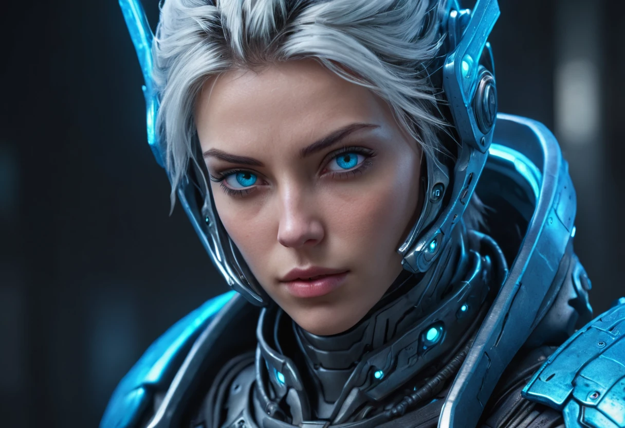 FACE WOMAN powerful armor, sharp look,
Frost, Calls, perfect details, (Best Quality, 4k,
High resolution, masterpiece:1.2), ultra detailed,
realist:
1.37, HDR, studio lighting, vivid colors, (cyberpunk,
Futuristic) style, lcy Blue Color Scheme, dynamic
lighting. MOD ULTRA FACE 8k laser eyes