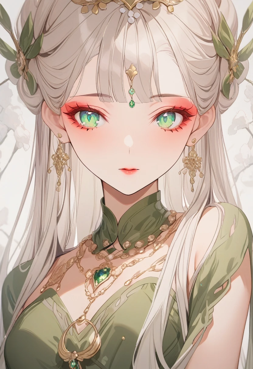 luzao\(EOE\),one girl,solo,(masterpiece, best quality:1.2), 1 Girl, Solitary, Skin details, Beautiful facial features, Exquisite makeup, green eyes,Exquisite eyes, Eye details