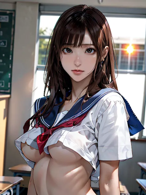 (8k,photorealistic, masutepiece, best quality, raw photo:1.3)、1girl in, 25years old,solo,adult girl, long hair, brown hair, deta...