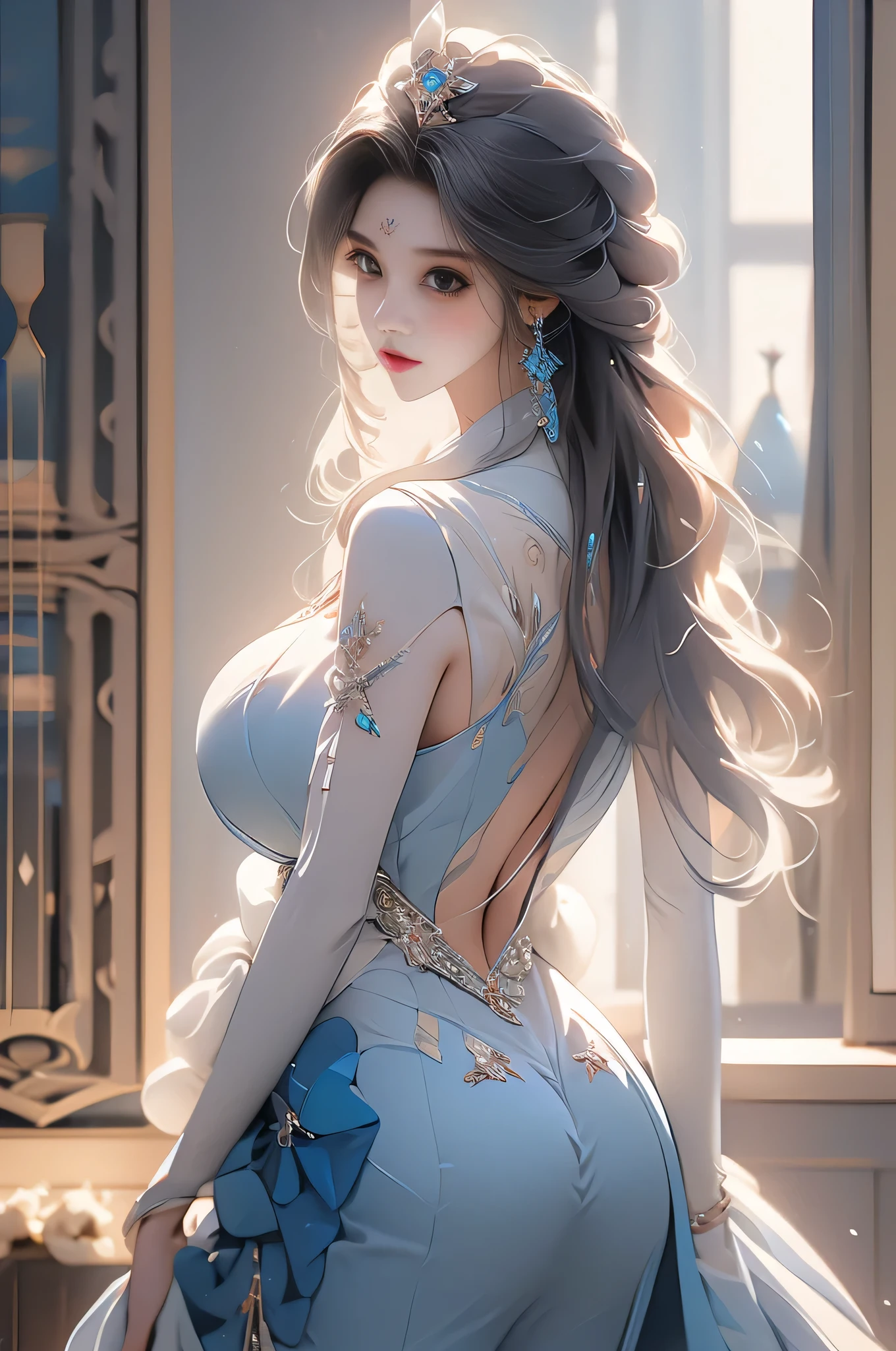 (masterpiece, best quality, Rich in details, realism: 1.3), (ulzzang-6500-v1.1:0.7), 1 girl, Upper body, (buttocks, big breasts, Sexy, beautiful, Perfect body: 1.3)