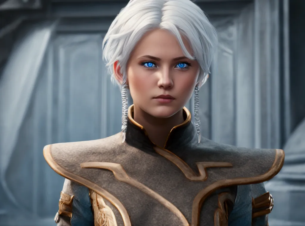 white hair girl blue eyes