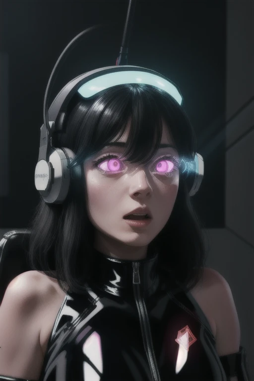 professional detailed photo of (latex office woman) being (brainwashed by glowing screen), Mind Control Eyes, Brainwashed facial expression, (Brainwashing)+++, (Mind Control)+++, (Mind control device),